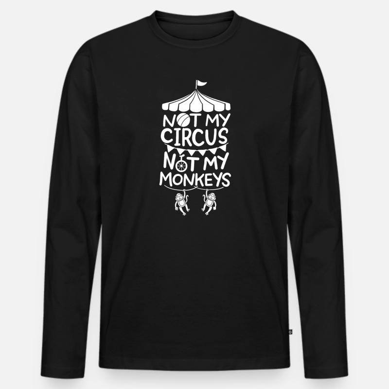 Zirkus Affenzirkus - Männer Premium Bio Langarmshirt - Schwarz