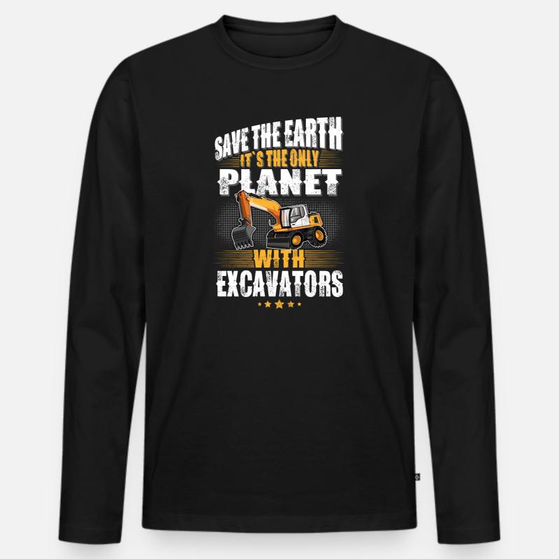 Baggerfahrer Baggerführer - Männer Premium Bio Langarmshirt - Schwarz