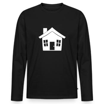 Maison - T-shirt manches longues Premium bio Homme - noir - Devant - Nico (187cm)