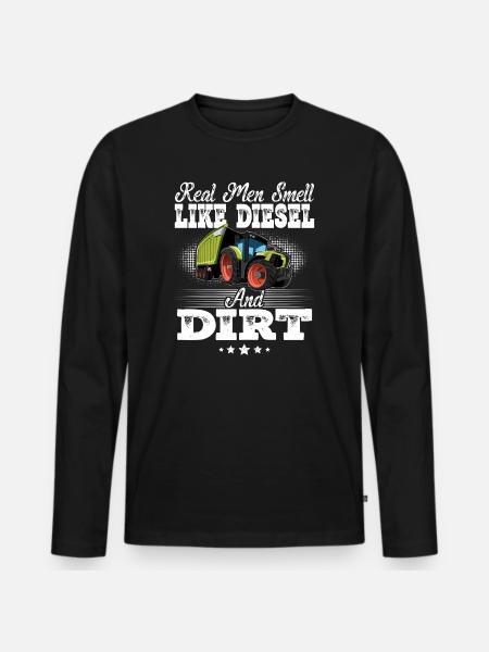 Tractor funny saying - Men's Premium Organic Long Sleeve Shirt - black