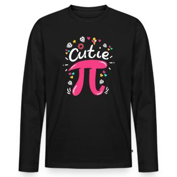 Pi jour Pi maths - T-shirt manches longues Premium bio Homme - noir - Devant - Nico (187cm)