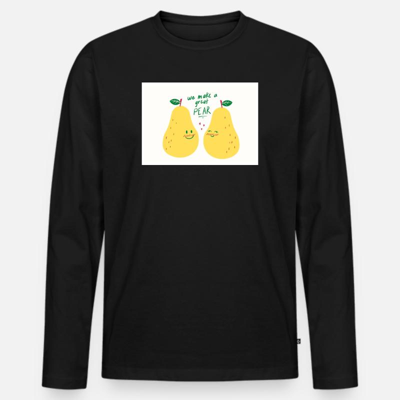 BIRNE - Männer Premium Bio Langarmshirt - Schwarz