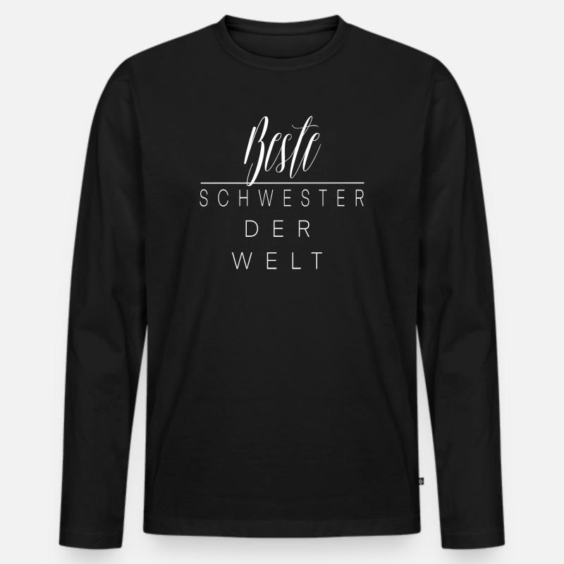 Beste Schwester Der Welt - Männer Premium Bio Langarmshirt - Schwarz