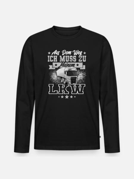 Lkw Fahrer - Männer Premium Bio Langarmshirt - Schwarz