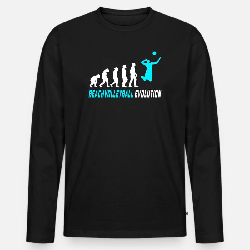 Beachvolleyball Evolution Design / Geschenkidee - Männer Premium Bio Langarmshirt - Schwarz
