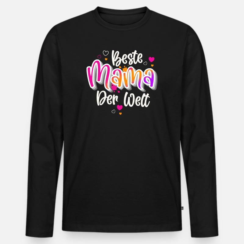 Beste Mama Der Welt - Männer Premium Bio Langarmshirt - Schwarz