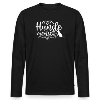 Dog man - Men's Premium Organic Long Sleeve Shirt - black - Front - Nico (187cm)