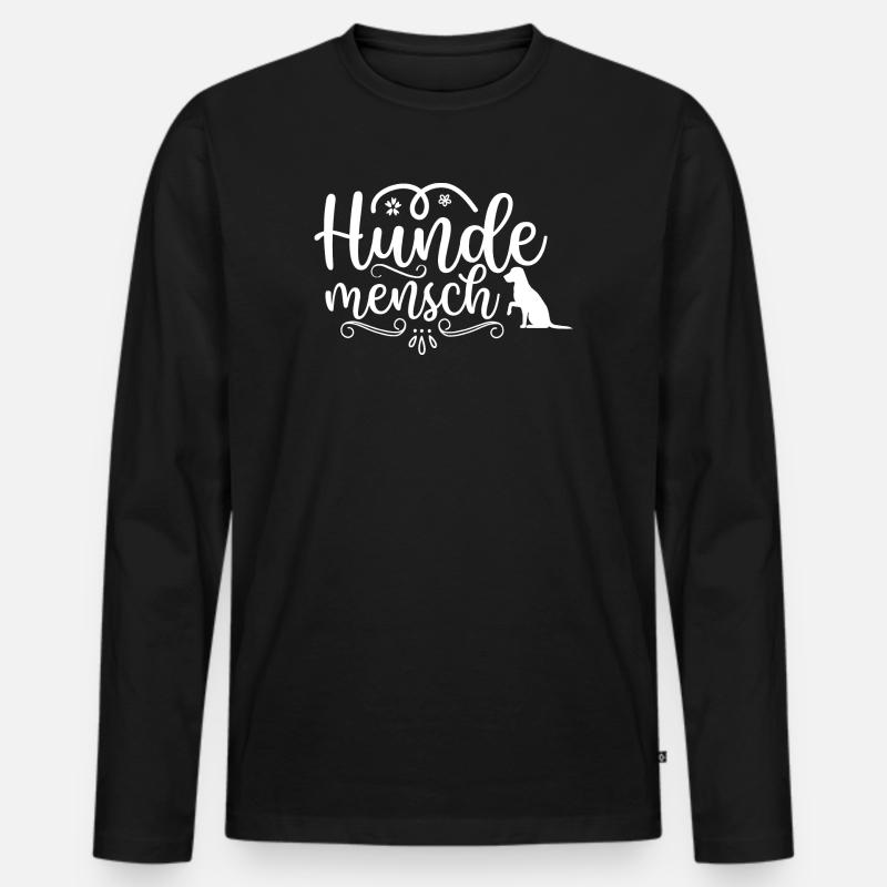 Hundemensch - Männer Premium Bio Langarmshirt - Schwarz