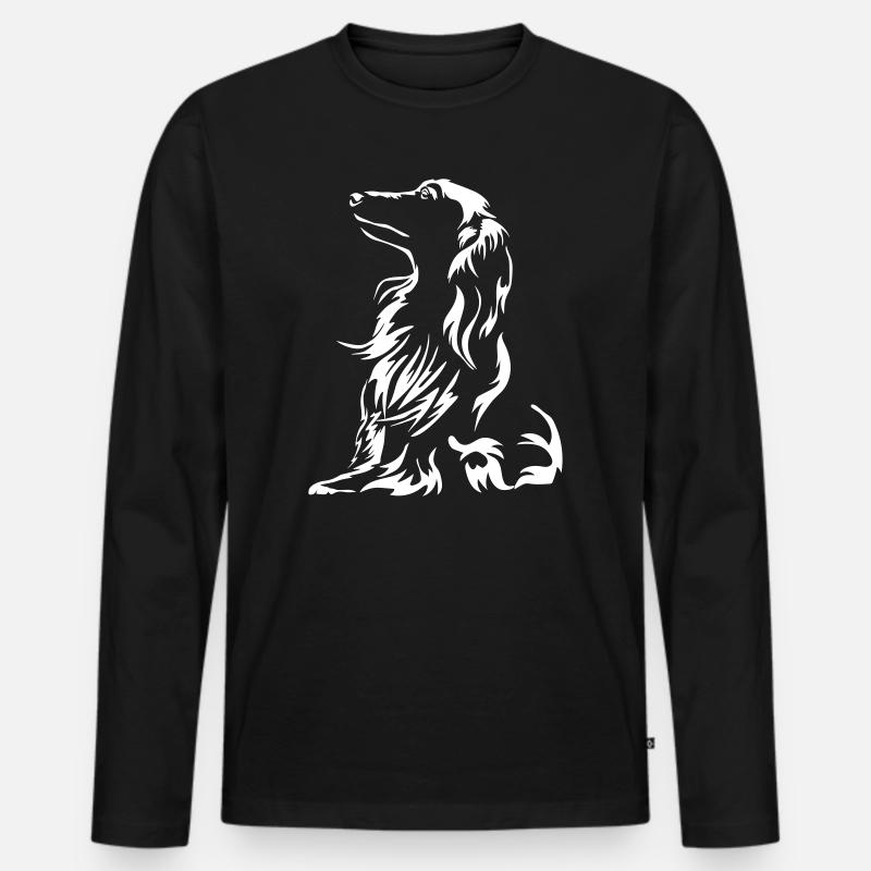 Dackel "Black Edition" - Männer Premium Bio Langarmshirt - Schwarz