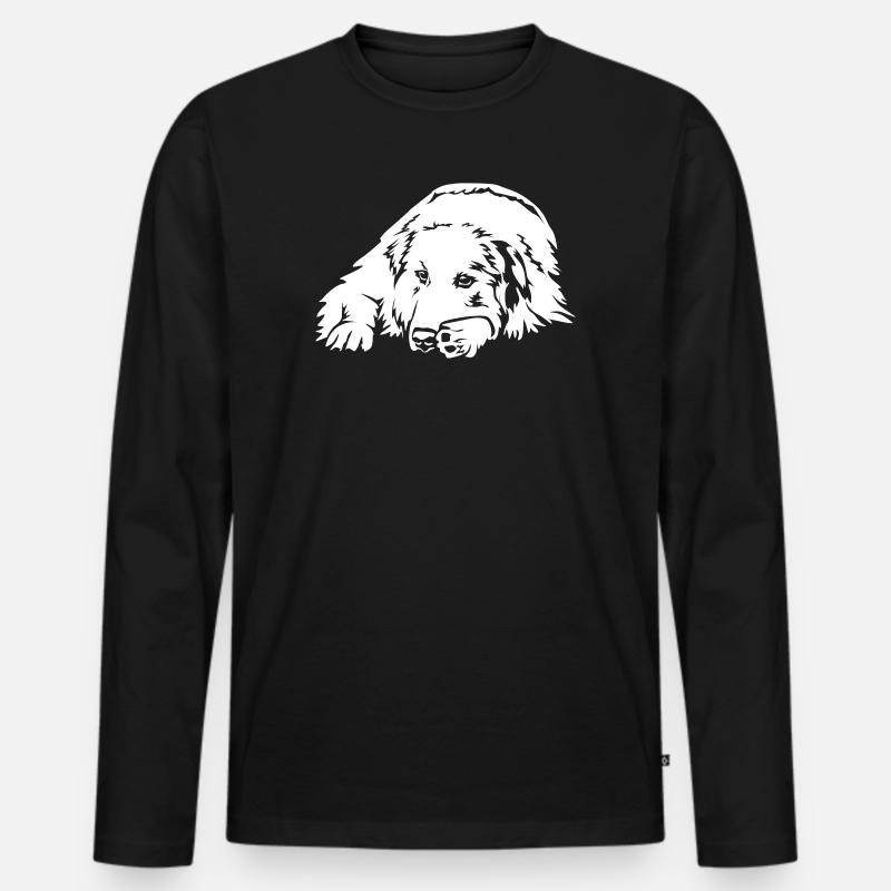 Pyrenäenberghund "Black Edition" - Männer Premium Bio Langarmshirt - Schwarz