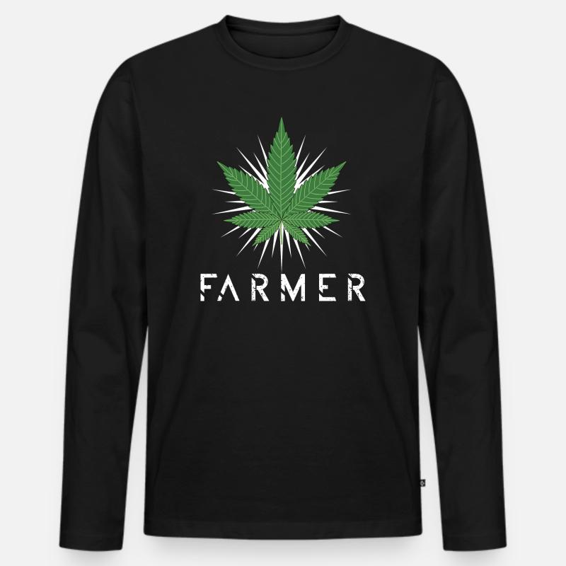 Hanf Farmer - Männer Premium Bio Langarmshirt - Schwarz