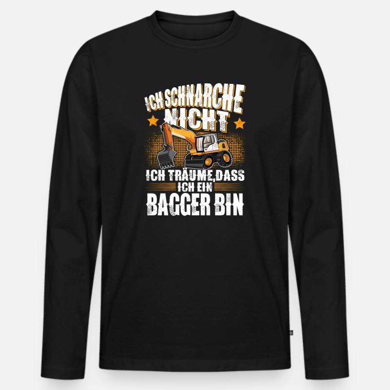 Bagger - Männer Premium Bio Langarmshirt - Schwarz