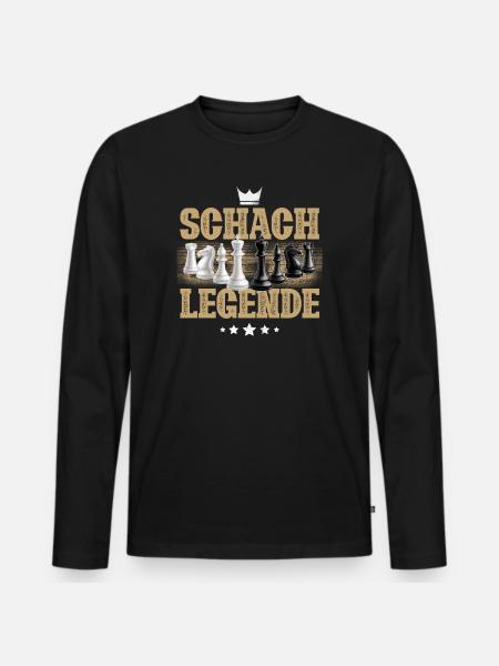 Schach Legende - Männer Premium Bio Langarmshirt - Schwarz