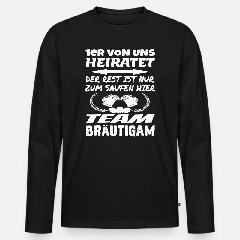 Team Bräutigam - Männer Premium Bio Langarmshirt - Schwarz