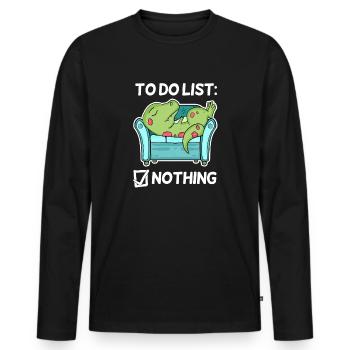 To do list Nothing Dinosaur - Men's Premium Organic Long Sleeve Shirt - black - Front - Nico (187cm)