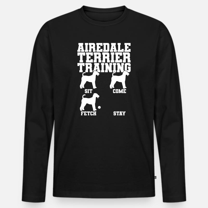 Airedale Terrier Training - Männer Premium Bio Langarmshirt - Schwarz