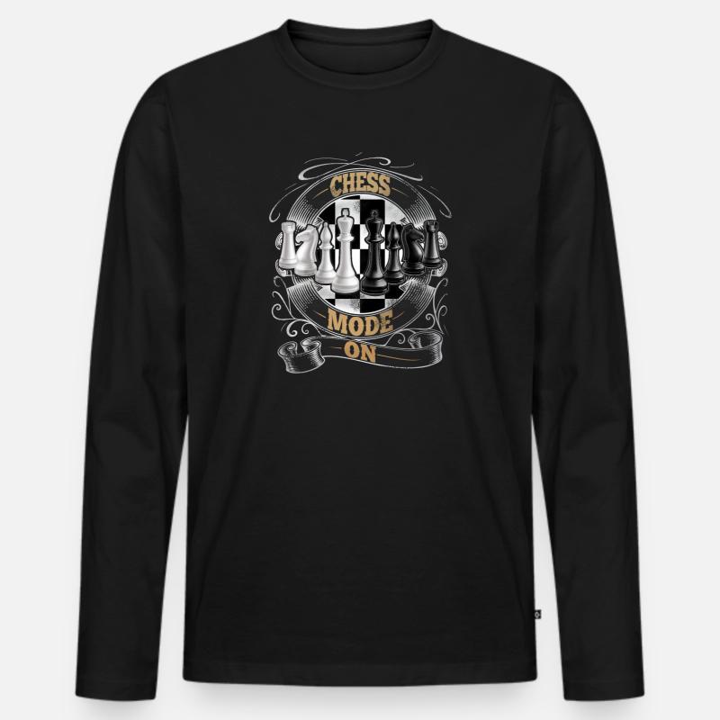 Schach - Männer Premium Bio Langarmshirt - Schwarz