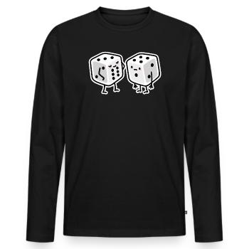 Drôle de dés gymnase sixpack bodybuilding - T-shirt manches longues Premium bio Homme - noir - Devant - Nico (187cm)