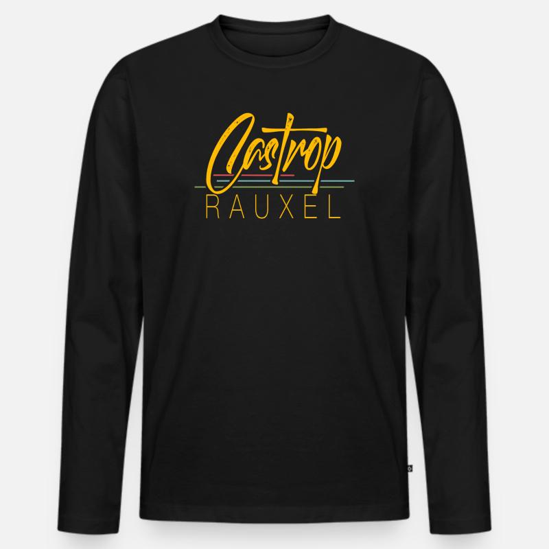 Castrop Rauxel - Männer Premium Bio Langarmshirt - Schwarz