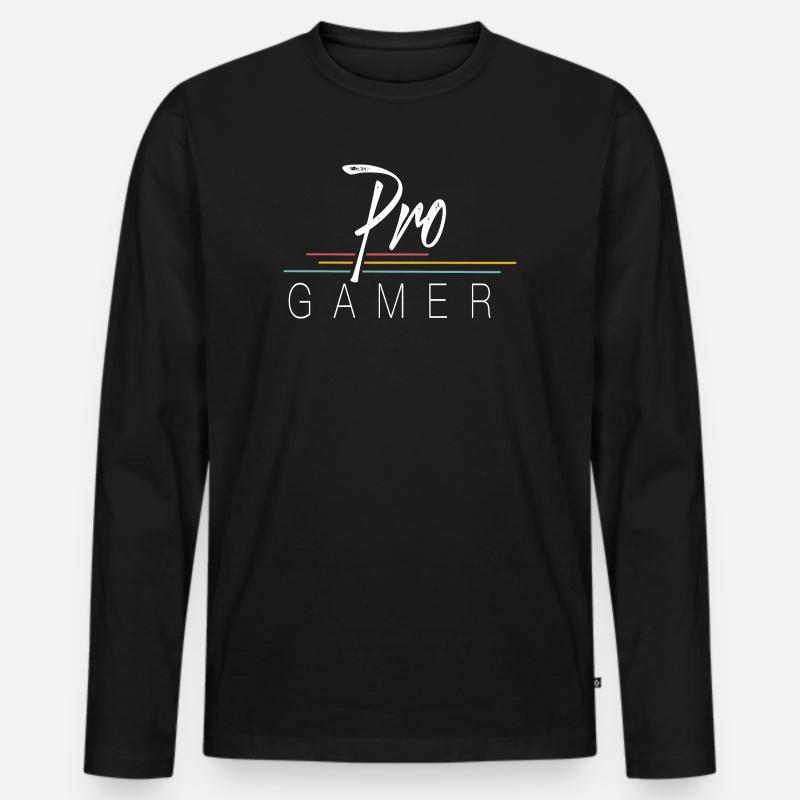 Pro Gamer - Männer Premium Bio Langarmshirt - Schwarz
