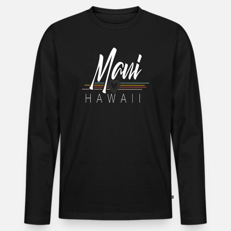Maui Hawaii - Männer Premium Bio Langarmshirt - Schwarz