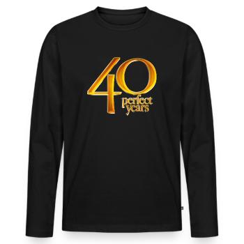 40th Birthday - Men's Premium Organic Long Sleeve Shirt - black - Front - Nico (187cm)