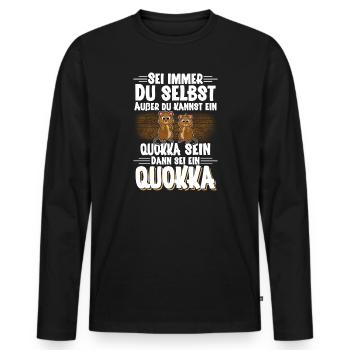 Quokka - T-shirt manches longues Premium bio Homme - noir - Devant - Nico (187cm)