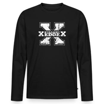Straight Edge Lettering For Straight Edger Life - Men's Premium Organic Long Sleeve Shirt - black - Front - Nico (187cm)