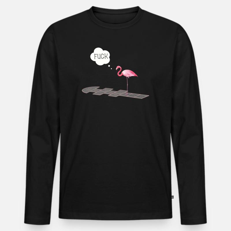 Flamingo mit einem Problem - Männer Premium Bio Langarmshirt - Schwarz