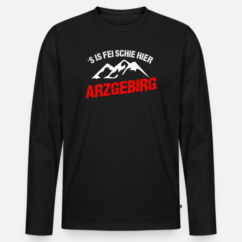 is fei schie hier - Männer Premium Bio Langarmshirt - Schwarz