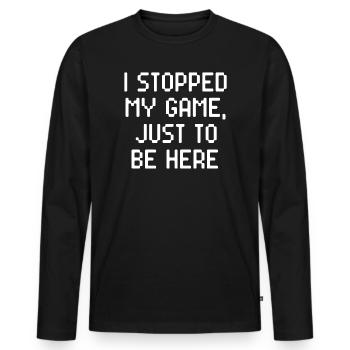 Gamer Gamer Game Statement Joueur - T-shirt manches longues Premium bio Homme - noir - Devant - Nico (187cm)