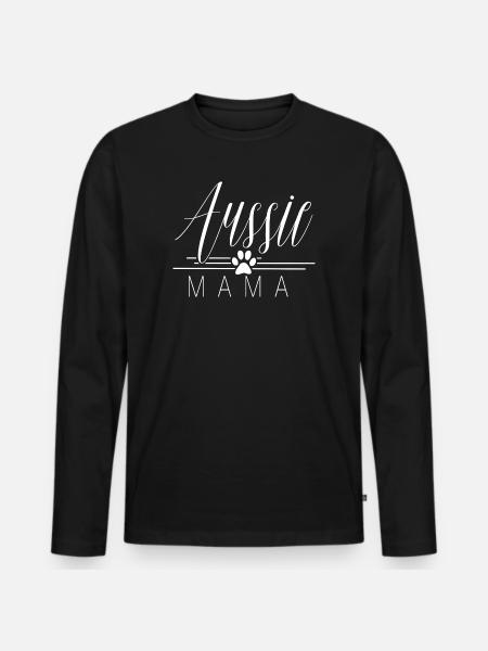 Australian Shepherd Aussie mom - Men's Premium Organic Long Sleeve Shirt - black
