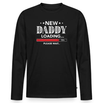 Chargement du nouveau papa - T-shirt manches longues Premium bio Homme - noir - Devant - Nico (187cm)