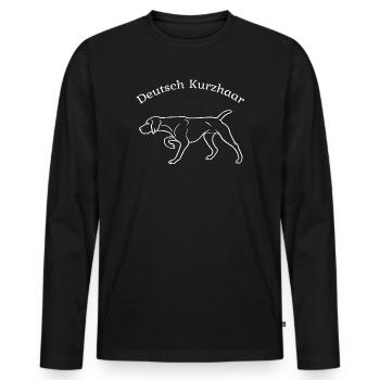 Deutsch Kurzhaar vorstehend - Männer Premium Bio Langarmshirt - Schwarz - Vorne - Nico (187cm)