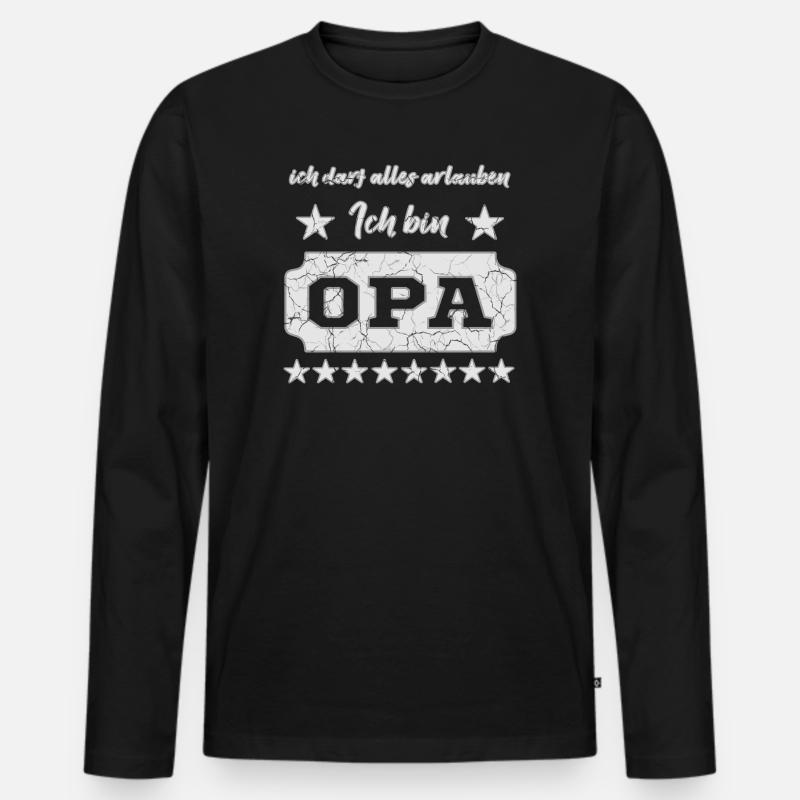 Spruch Opa - Männer Premium Bio Langarmshirt - Schwarz