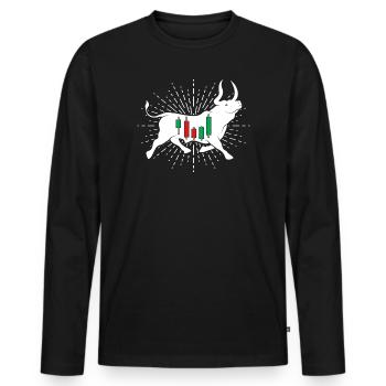 Actions Bulle - T-shirt manches longues Premium bio Homme - noir - Devant - Nico (187cm)