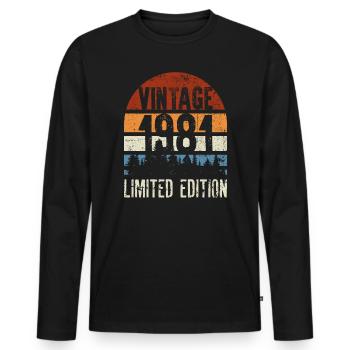 Édition limitée Vintage 404 - T-shirt manches longues Premium bio Homme - noir - Devant - Nico (187cm)