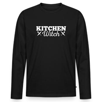 Cooking Cook - Men's Premium Organic Long Sleeve Shirt - black - Front - Nico (187cm)