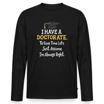 promotion - Men's Premium Organic Long Sleeve Shirt - black - Front - Nico (187cm)