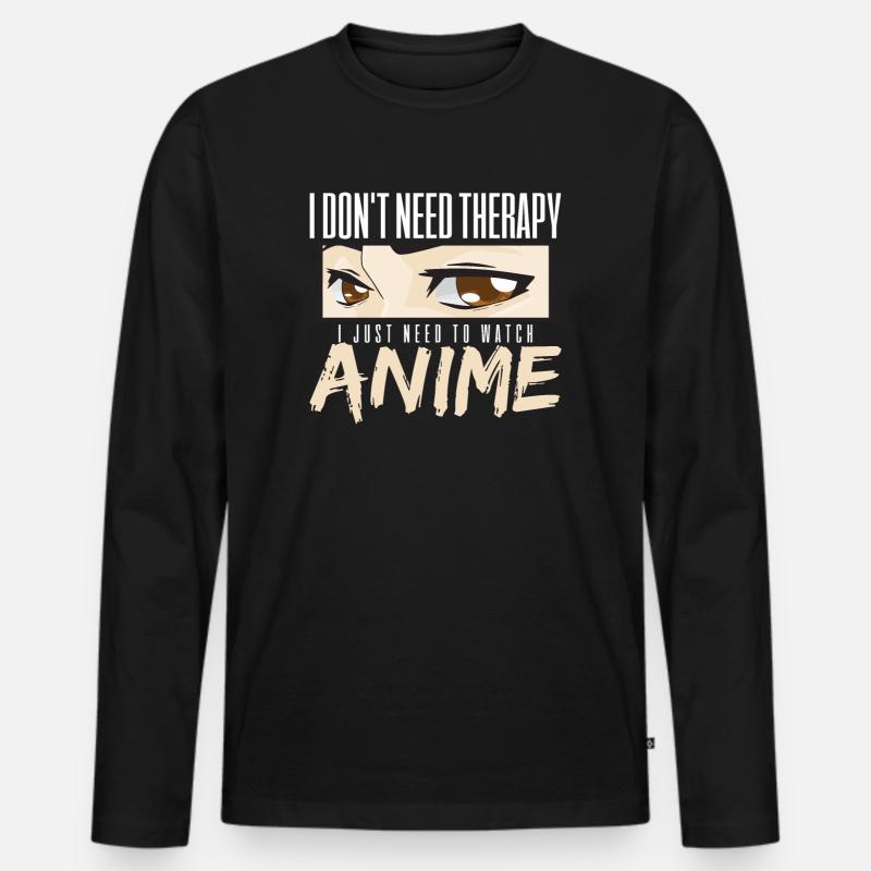 Anime - Männer Premium Bio Langarmshirt - Schwarz