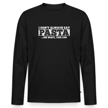 Pasta - Männer Premium Bio Langarmshirt - Schwarz - Vorne - Nico (187cm)