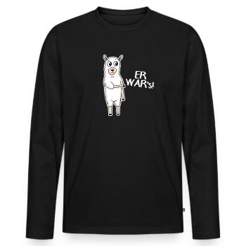 Er war's - Männer Premium Bio Langarmshirt - Schwarz - Vorne - Nico (187cm)