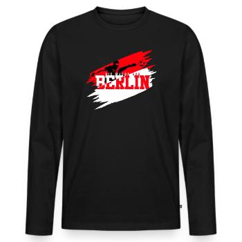 Fußball Berlin - Männer Premium Bio Langarmshirt - Schwarz - Vorne - Nico (187cm)