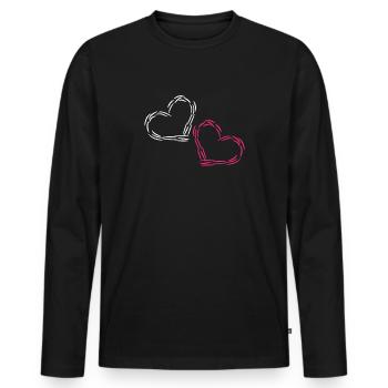 Heart Heart - Men's Premium Organic Long Sleeve Shirt - black - Front - Nico (187cm)