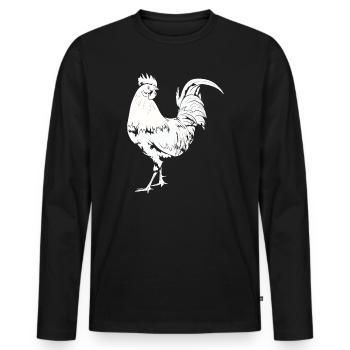 Coq Poulet Coq - T-shirt manches longues Premium bio Homme - noir - Devant - Nico (187cm)