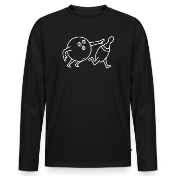 Bowling Bowling boule de bowling et pin - T-shirt manches longues Premium bio Homme - noir - Devant - Nico (187cm)