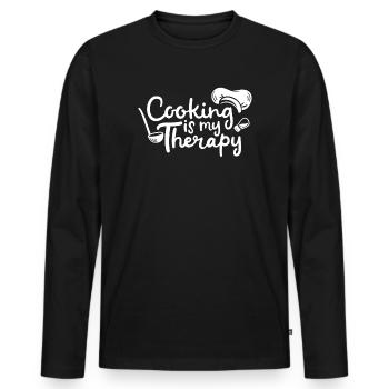 Cooking Cook Cook - Men's Premium Organic Long Sleeve Shirt - black - Front - Nico (187cm)