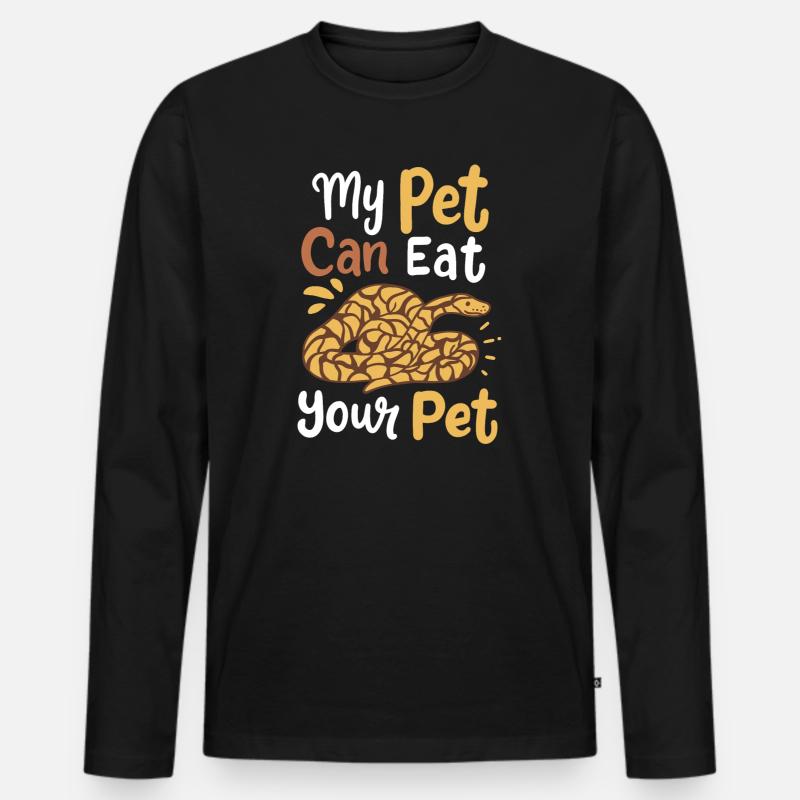 Python Schlangen Schlangenbesitzer - Männer Premium Bio Langarmshirt - Schwarz