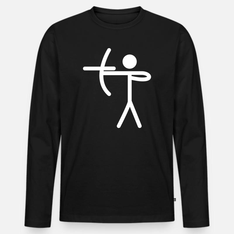 Bogenschießen - Männer Premium Bio Langarmshirt - Schwarz