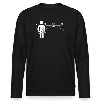 archery - Men's Premium Organic Long Sleeve Shirt - black - Front - Nico (187cm)